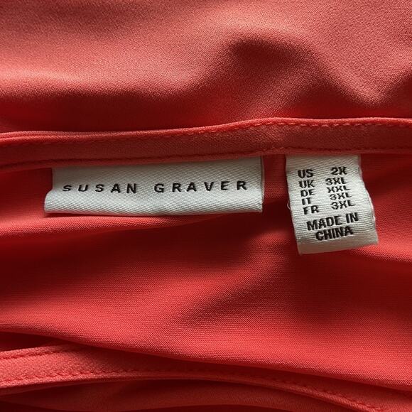 Susan Graver Orange Sleeveless Tank Plus 2X - Picture 3 of 5